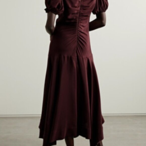 NWOT ULLA JOHNSON 2023 Collection Heleen Silk Midi Dress in Terracotta XS $790 - Picture 4 of 10